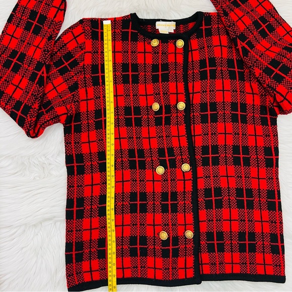 Vintage Brooks Brothers Ted Plaid 100% Wool Knit Cardigan/Blazer - Picture 10 of 11